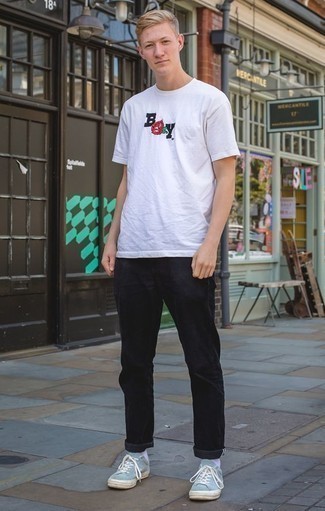 Мужская белая футболка с круглым вырезом с принтом от Hilfiger Collection