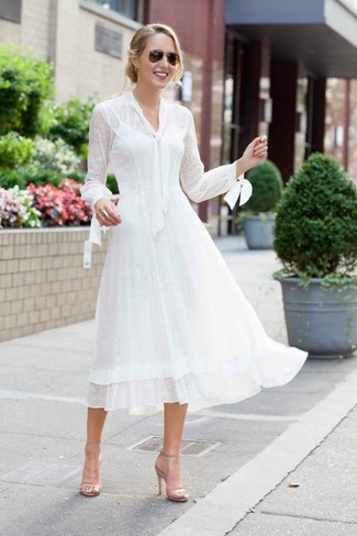 Белое кружевное платье-миди от Asos