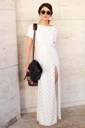 Белое платье-макси с разрезом от Asos