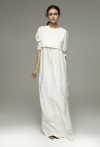Белое платье-макси от Indiano Natural