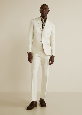 Мужская белая классическая рубашка с принтом от McQ by Alexander McQueen