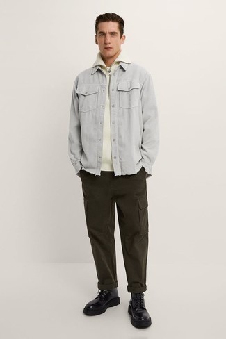 Мужская серая джинсовая рубашка от Tom Ford