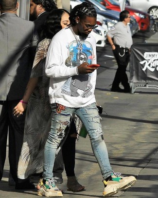 Мужской белый свитшот с принтом от Calvin Klein Jeans