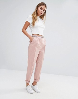 Женские розовые брюки-галифе от Styland
