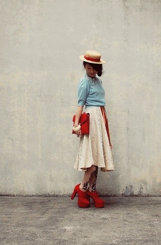 Красный кожаный клатч от Karl Lagerfeld