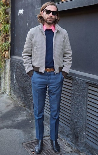Какие ботинки челси носить с темно-синим свитером с круглым вырезом за 40 лет мужчине: Темно-синий свитер с круглым вырезом в паре с синими классическими брюками поможет создать незабываемый мужской лук. Ботинки челси — хороший выбор, чтобы завершить лук.