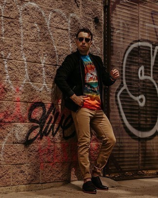 Мужская разноцветная футболка с круглым вырезом с принтом от Eleven Paris