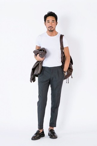 Мужские темно-серые классические брюки от Boglioli