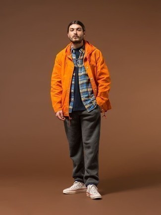 Мужская оранжевая ветровка от adidas