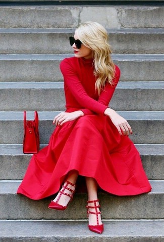 Красные кожаные туфли от Sarah Chofakian
