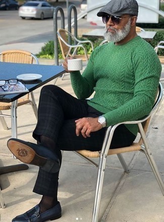 Мужской зеленый вязаный свитер от Cruciani