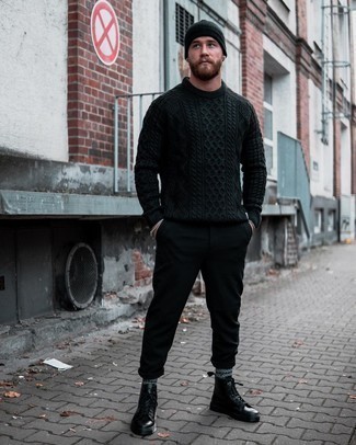 Мужской черный вязаный свитер от Philipp Plein