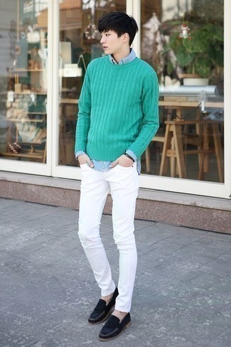 Мужской зеленый вязаный свитер от Maison Martin Margiela