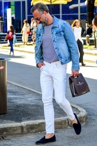 Мужская голубая джинсовая куртка от Givenchy