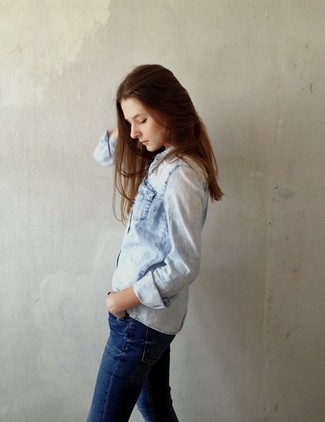 Женская голубая джинсовая рубашка от Isabel Marant Etoile