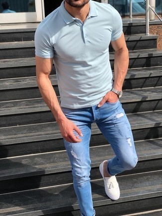 Мужская голубая футболка-поло от PS Paul Smith