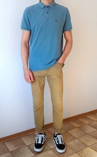 Мужская голубая футболка-поло от Viktor & Rolf
