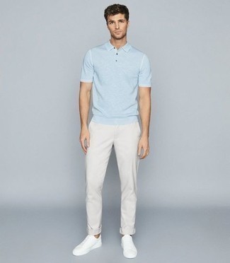 Мужская голубая футболка-поло от Karl Lagerfeld