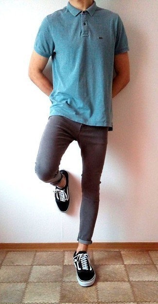 Мужская голубая футболка-поло от Jil Sander