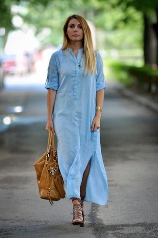 Голубое платье-рубашка от Lisa Marie Fernandez