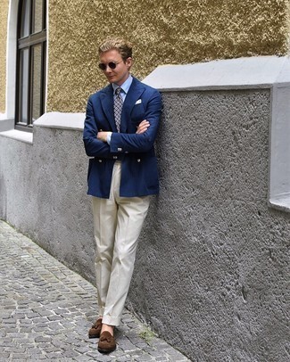 Мужские бежевые классические брюки от Marcello Gotti