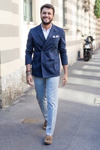 Мужские голубые классические брюки от Paul Smith