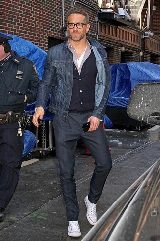 Мужская темно-синяя джинсовая куртка от Levis Made and Crafted