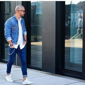 Мужские синие зауженные джинсы от New Look