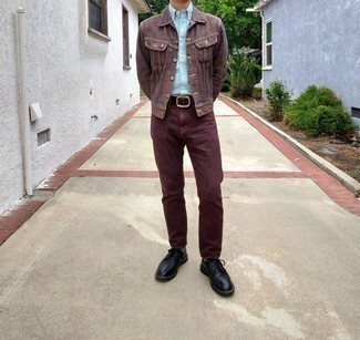 Мужская темно-коричневая джинсовая куртка от 424