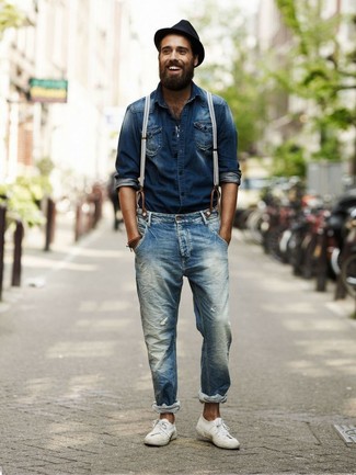 Мужская темно-синяя джинсовая рубашка от Pepe Jeans