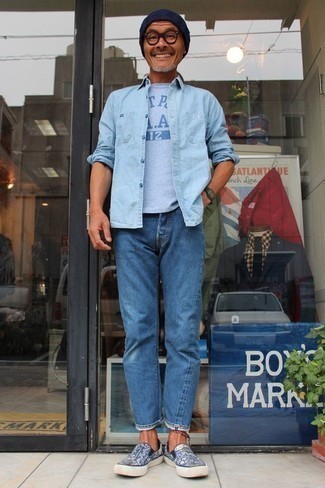 Мужская голубая джинсовая рубашка от Only &amp; Sons