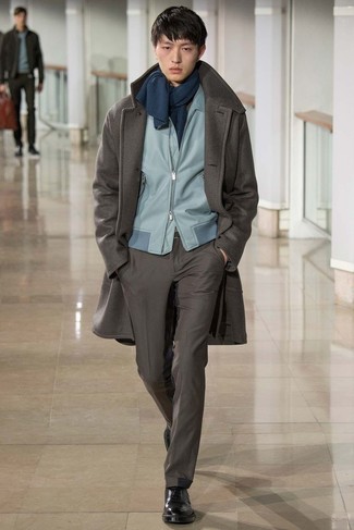 Темно-коричневое длинное пальто от Mp Massimo Piombo