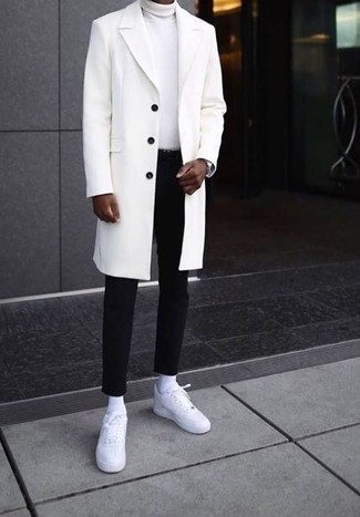 Мужские белые кожаные низкие кеды от Dolce & Gabbana