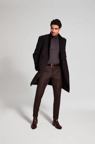 Темно-коричневое длинное пальто от Bazioni