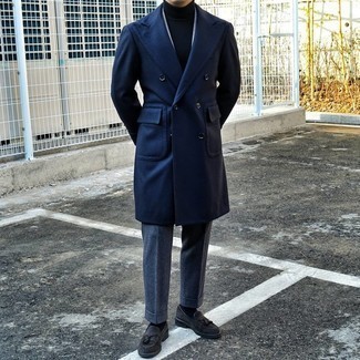 Мужские темно-синие шерстяные классические брюки от Prada