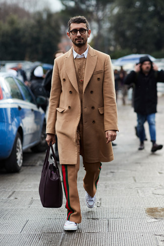 Мужские светло-коричневые шерстяные классические брюки от Canali