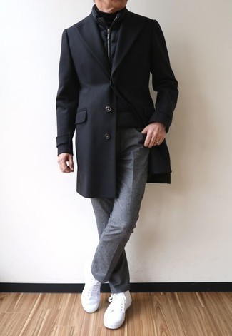 Черное длинное пальто от Aspesi