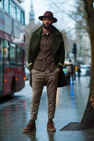 Мужская коричневая шерстяная куртка без рукавов от Brunello Cucinelli