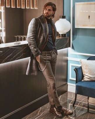 Мужской коричневый шарф в горошек от Dolce & Gabbana