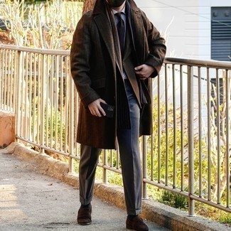 Темно-коричневое длинное пальто от s.Oliver