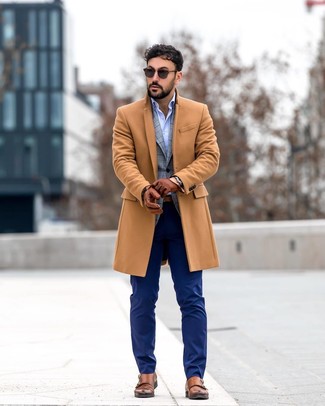 Светло-коричневое длинное пальто от Gabriele Pasini