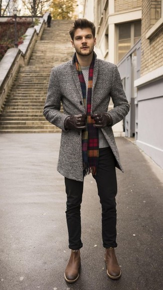 Мужские темно-коричневые кожаные перчатки от Dali Exclusive