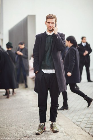 Мужской темно-серый свитер с круглым вырезом от Baon