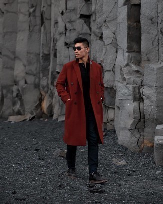 Красное длинное пальто от MSGM