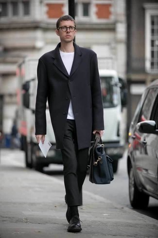 Черное длинное пальто от Burberry