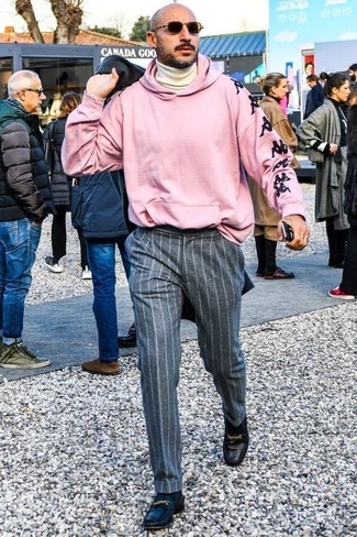 Мужской розовый худи с принтом от Moschino