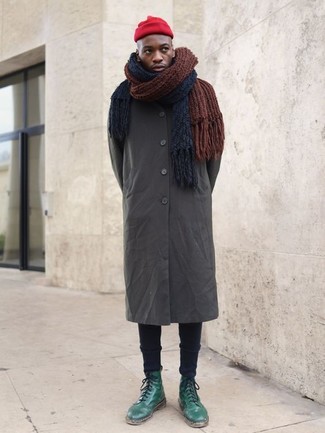 Мужской коричневый шерстяной вязаный шарф от Tom Ford