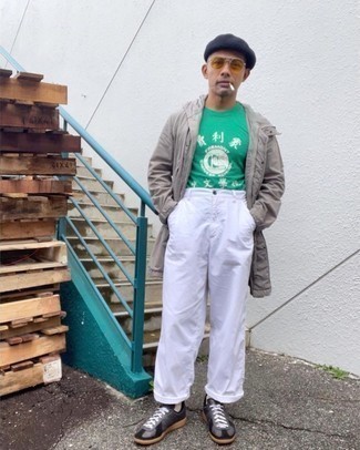 Мужская зеленая футболка с круглым вырезом с принтом от Izzue
