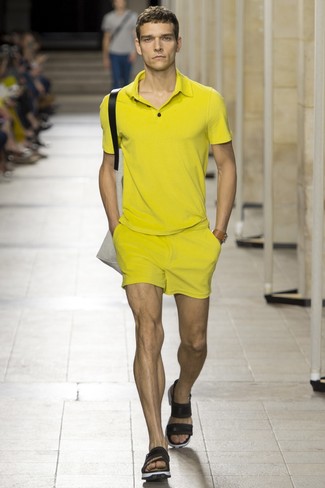 Мужская желтая футболка-поло от Nuur