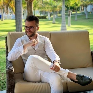 Мужская белая рубашка с длинным рукавом от Dolce & Gabbana